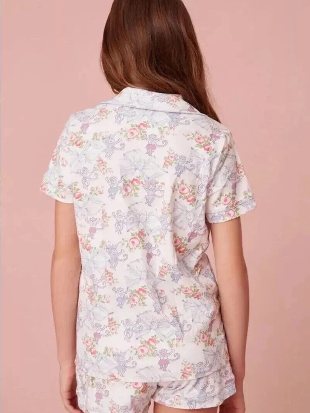 LoveShackFancy x Roller Rabbit Rosa Beaux Monkey Polo Pajama Set Size Small